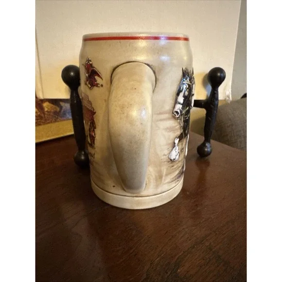 Vintage Budweiser Champion Clydesdales Beer Stein 80s Holiday Made Brazil 1980s - Picture 10 of 10